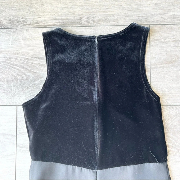 Vintage Algo  Velvet Chiffon Mixed Media Sleeveless Midi Dress Made in Canada - Picture 12 of 15